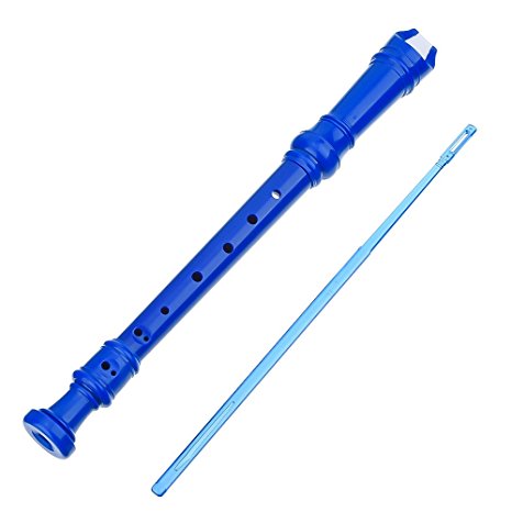 Antner Soprano Descant Recorder 8-Hole with Cleaning Rod,Blue