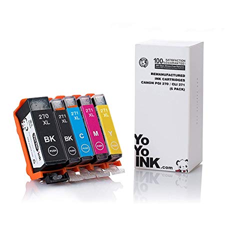 YoYoInk Compatible Ink Cartridge Replacement for Canon PGI-270XL 270 XL/CLI-271XL 271 XL High Yield (1 Big Black, 1 Pigment Black, 1 Cyan, 1 Magenta, 1 Yellow, 5-Pack)