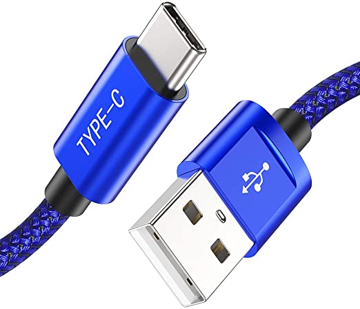 ALCLAP USB Type C Cable, [2-Pack][3.3ft] USB C Cable Nylon Braided Fast Charger Sync Cord for Charging Samsung Galaxy Note 10 S10, S9, S10 Plus,LG V20 G6, Pixel, Nexus 5X/6P, Moto G6 Z2 (Blue)