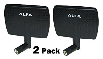 2 Pack of Alfa 2.4HGz 7dBi Booster RP-SMA Panel High-Gain Screw-On Swivel Antenna for Alfa AWUS036H, AWUS036H1W, AWUS036NHV, AWUS036NHR, AWUS036NHA, AWUS051NH, AWUS036EW, AWUS036NEH, AWUS036NH, AWUS050NH, AIPW610H, APA05, WUS048NH and R36