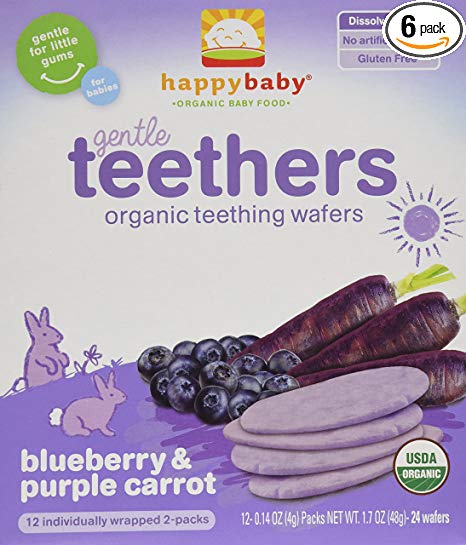 Happy Family Teething Wafers - Blueberry & Purple Carrot - 1.7 oz