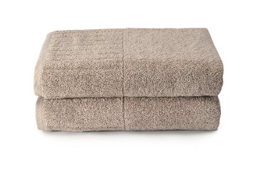 Luxury Organic Cotton Towels 2-Set Oxford Tan Beautiful Gifts for Valentines Day Anniversary HC2201-OXT-2