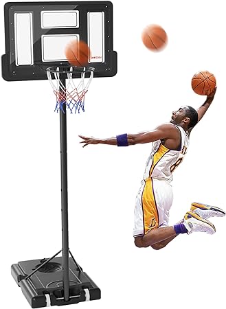 Portable Basketball Hoop 4.3-10ft Height Adjustable Basketball Goal 44In Swimming Pool Basketball Hoop Outdoor/Indoor