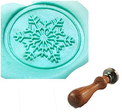 MDLG Vintage Custom Fancy Christmas Snowflake Personalized Picture Letter Logo Retro Invitation Wax Seal Stamp Rosewood Handle Set