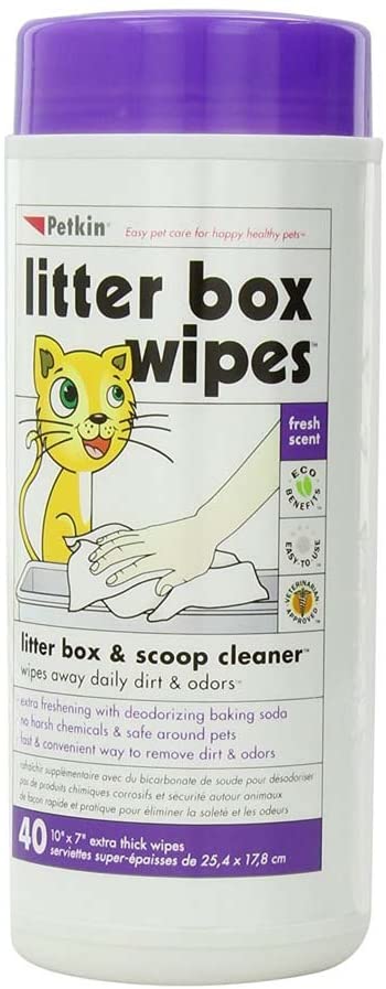 Petkin Litter Box Wipes 40 Count