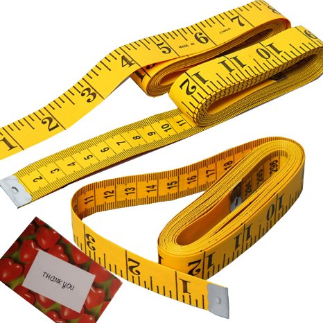 BS® 3pcs 300cm/120 Inch Double-scale Soft Tape Measuring Body Weight Loss Medical Body Measurement Sewing Tailor Cloth Ruler Dressmaker Flexible Ruler Heavy Duty Tape Measure  Gift Card