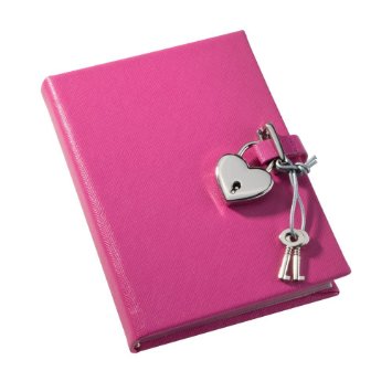 Saffiano Lock Diary Working Key and Lock Pink