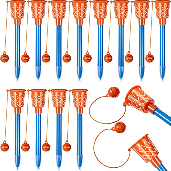 Zonon Basketball Pens Basketball Hoop Pens Sports Novelty Pens Plastic Sports Themed Pen for Birthday Party Supplies School Party Favors Suitable for People over 14 Years Old (32 Pieces)