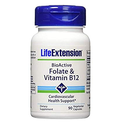 Life Extension Folate & Vitamin B12, 90 Count