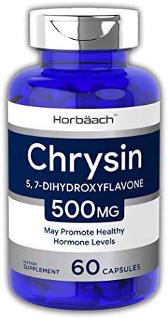 Horbaach Chrysin Extract 500mg 60 Capsules | Promotes Lean Muscle Mass | Supports Healthy Testosterone Levels |