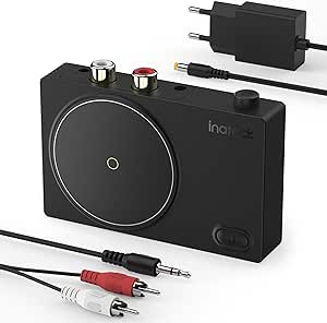 Inateck Récepteur Bluetooth 5.1 pour Système Stéréo Domestique/Haut-Parleurs Filaires, avec Câble RCA vers AUX de 50 cm, BR2001.