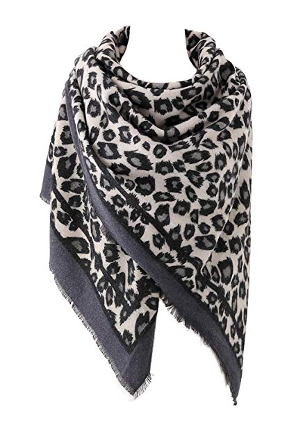 Women's Leopard Print Blanket Square Wrap Scarf