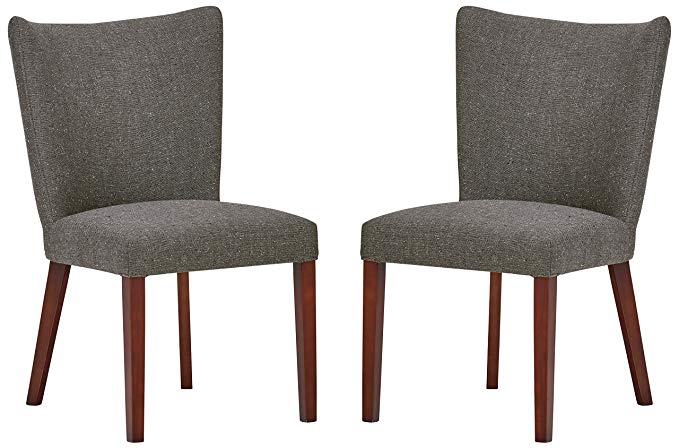 Rivet Tina Modern Curved Back Dining Chairs - 36"H, Ash Grey, 2-Pack