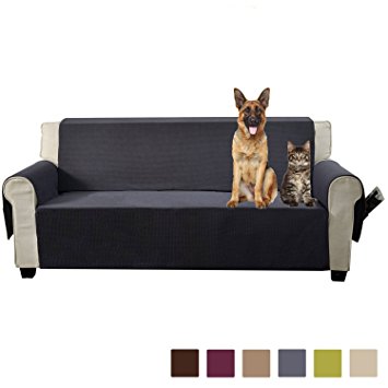 Aidear Anti-Slip Sofa Slipcovers Jacquard Fabric Pet Dog Couch Covers Protectors (Sofa: Oversized, Gray)