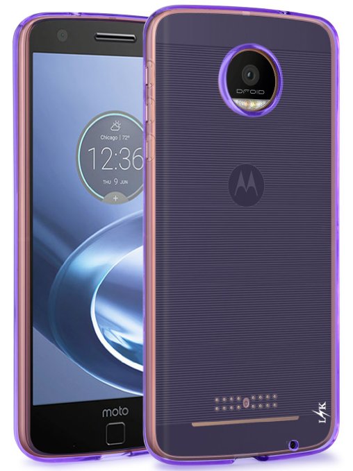 Moto Z Force Case, LK Ultra [Slim Thin] Scratch Resistant TPU Rubber Soft Skin Silicone Protective Case Cover for Moto Z Force Droid (Purple)