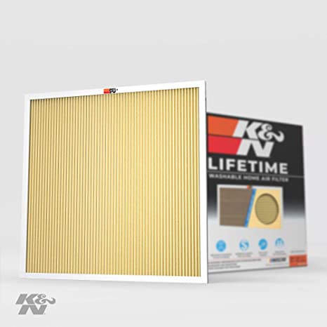 K&N 24x24x1 HVAC Furnace Air Filter Lasts a Lifetime, Washable, Merv 11, Removes Allergies, Pollen, Smoke, Dust, Pet Dander, Mold, Smog, and More, Breathe Cleanly at Home or in the Office, 24x24x1