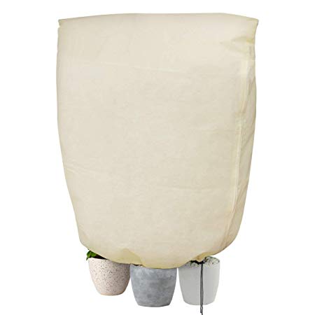 CT Winter Plant Fleece Frost Protection, Non-woven wintering covers 80 g/m²,Large (180x120cm) -Beige