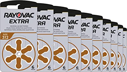 Rayovac 312 Hearing Aid Battery 10-Packs of 6 cells