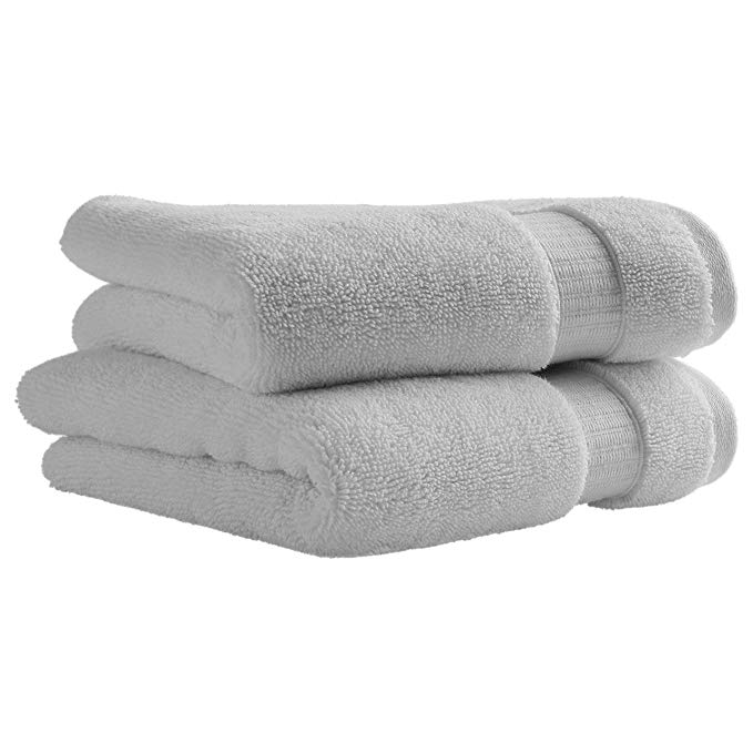 Rivet HygroCotton Cotton Hand Towels, Set of 2, Cloud Blue