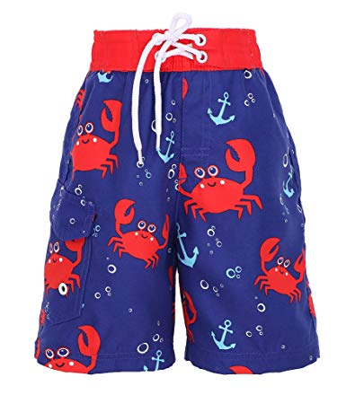 SimpliKids Boys' Fast Drying Sea Creature Swim Trunks w/UPF 50  Sun Protection