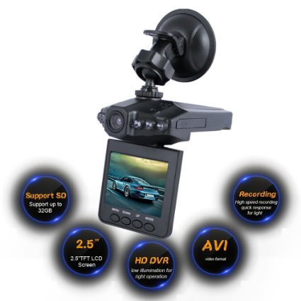 eBoTrade Dirct® HD Car DVR Traveling Driving Data Recorder Camcorder Vehicle Camera with 270° Angle View, Black