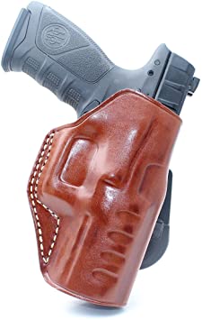 Premium Leather OWB Paddle Holster Open Top Fist, Beretta APX 9mm 40 Caliber 4.25’’ Inch BBL, Right Hand Draw, Brown Color #1285#