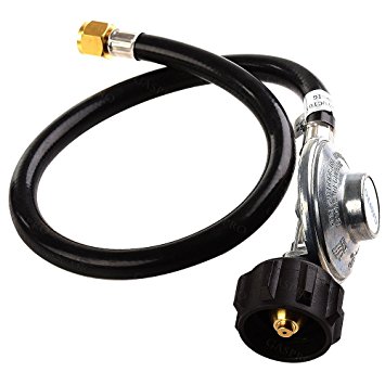GASPRO 2FT Low Pressure Propane Regulator with CSA Certified LPG Hose for QCC1/Type1 Propane Tank and LP Gas Grill and Propane Appliances- Horizontal