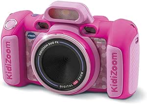 VTech - KidiZoom Duo FX Rose, Appareil Photo Numérique Enfant, Photo, Selfie, Vidéo, Écran Couleur, Studio BD, Filtres et Effets Rigolos, Cadeau Enfant de 4 Ans à 12 Ans - Contenu en Français