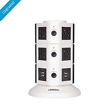 Umirro 10-Outlet Power Strip with 4 USB Charging Ports – Pearl White …