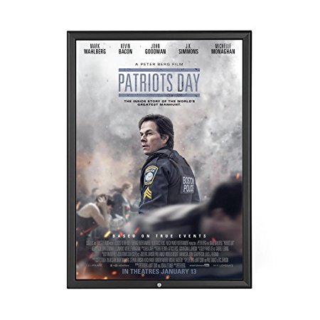 Locking Black Movie Poster Frame 24x36 Inches, 1.25" SnapeZo Profile, Front-Loading Snap Display, Wall Mounted, Professional Series