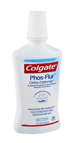 Colgate Phos-Flur Ortho Defense Anticavity Dental Rinse Mint 16 OZ (Pack of 3) by Colgate