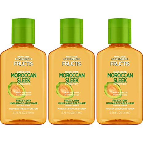 Garnier Hair Care Fructis Sleek & Shine Moroccan Sleek Oil Treatment for Frizzy Hair, 3 Count