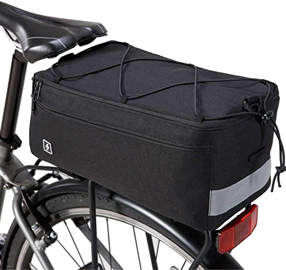 Bike Trunk Cooler Bag Bicycle Rack Rear Carrier Bag Commuter Bike Luggage Bag for Warm or Cold Items