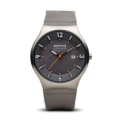 BERING Time 14440-077 Mens Solar Collection Watch with Mesh Band and Scratch Resistant Sapphire Crystal. Designed in Denmark.