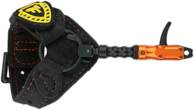 TruFire Spark Youth Buckle Foldback Archery Bow Release - Adjustable Black Strap for Smaller Wrists