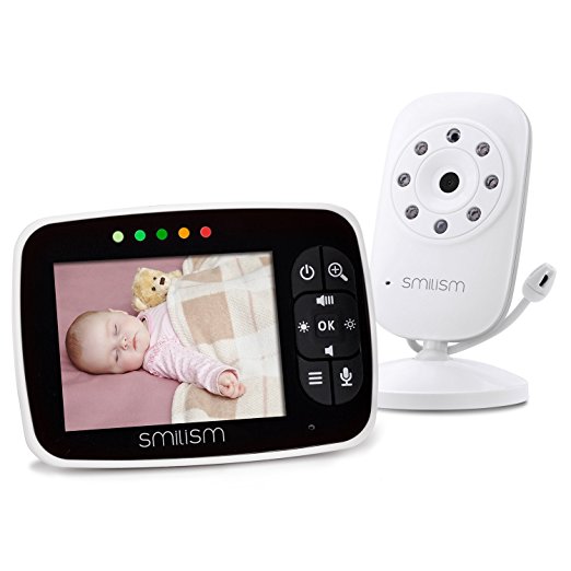 Video Baby Monitor with 3.5" Large LCD Screen Night Vision Camera, 2-way Talk, Temperature Sensor, ECO Mode and Long Transmission Range