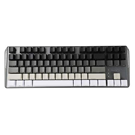 YMDK White Gray Black Mixed 87 Side Print Blank Keyset Thick PBT OEM Profile Keycaps for MX TKL Mechanical Keyboard (87 Side Print)