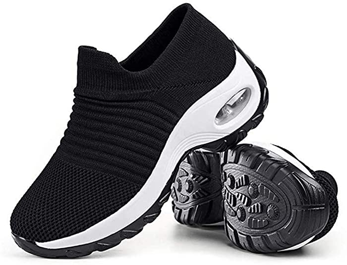 Women Slip On Walking Shoes - Mesh Breathable Sneakers Athletic Road Running Trainers