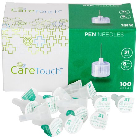 Care Touch Insulin Pen Needles 31 Gauge, 5/16 Inches, 8mm - 100 Pen Needles