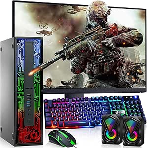 HP G2 RGB Gaming PC Desktop – Intel i5 6th Gen Processor, 16GB DDR4 Ram, 512GB SSD, AMD Radeon RX 550 DDR5, New 24 Inch Monitor, Windows 10 Pro – Computer Tower for PC Gamer (Renewed)