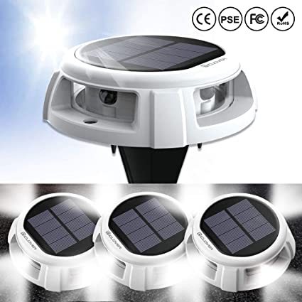 Solar Ground Lights, IC ICLOVER New Upgraded IP68 Waterproof Pool Floating Lights, Outdoor Landscape Garden Lights, Trample to Change Mode, Suitable for Step Sidewalk Stair Pathway Yard (4 Pack)