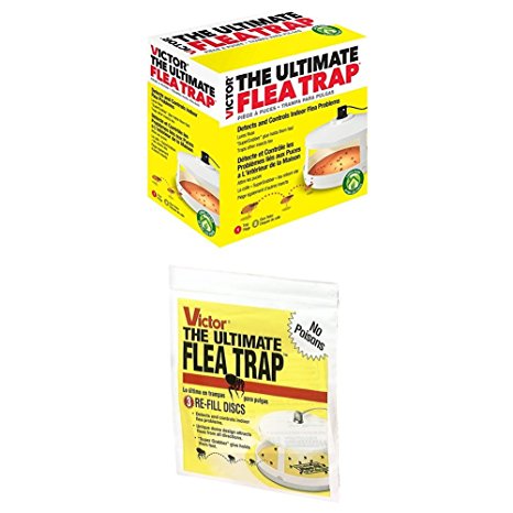 Victor M230A Ultimate Flea Trap WITH Victor M231 Ultimate Flea Trap Refills, 3 Per Pack