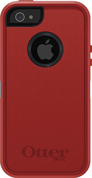 Otterbox Defender Case with Holster for iPhone 5 ONLY - Not compatible with iPhone 5s - AT&T Retail Packaging - Red/Black