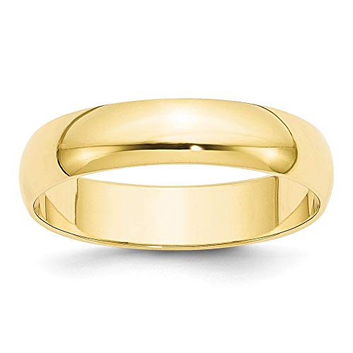 Jewelry Stores Network Solid 10k Yellow Gold 5 mm Rounded Wedding Band Ring