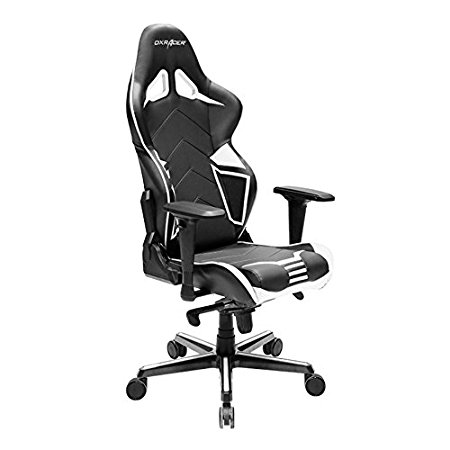 DXRacer Racing Series DOH/RV131/NW Office Chair Gaming Chair Carbon Look Vinyle Ergonomic Computer Chair eSports Desk Chair Executive Chair Furniture with Free Cushions (Black/White)