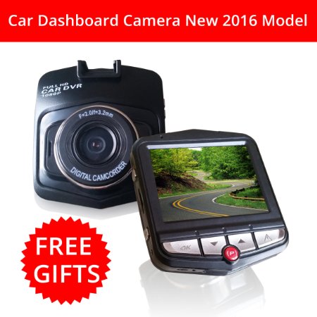 Car Dashboard Video Camera HD 1080P Includes Bonus Products 16GB Micro Memory Card and Dual USB Car Charger