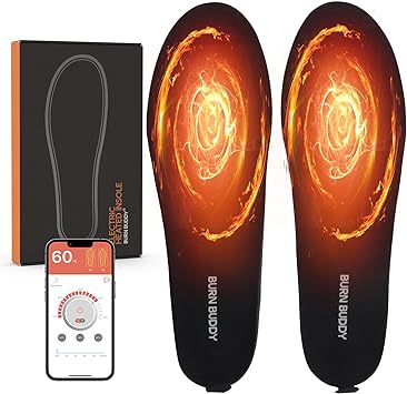 Heated Insoles, APP Control Heated Insoles for Women Men, 5000mAh Rechargeable Foot Toe Warmer Insoles, Electric Heated Shoes Insoles for Hiking Camping Skiing Hunting Outdoor Work, Thermal Insoles