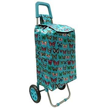 2 Wheels Lightweight Folding Funky Music Festival Shopping Trolley Luggage Bag comes in 4 different colors (Grey)