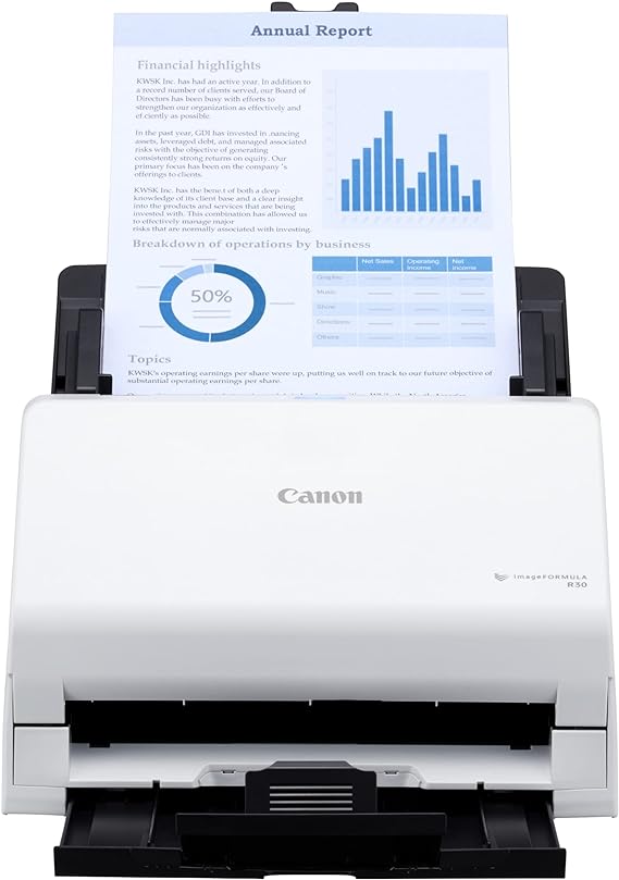 Canon imageFORMULA R30 Office Document Scanner, Auto Document Feeder and Duplex Scanning, Plug-and-Scan Capability, No Software Installation Required