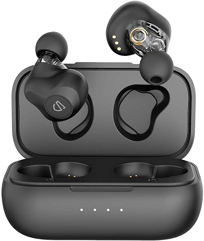 SOUNDPEATS Dual Dynamic Drivers Wireless Earbuds, Bluetooth 5.0 Headphones with Dual Crossovers, APTX Audio CVC Noise Cancellation Built in Mic, in-Ear Earphones with Charging Case, 27 Hours Playtime